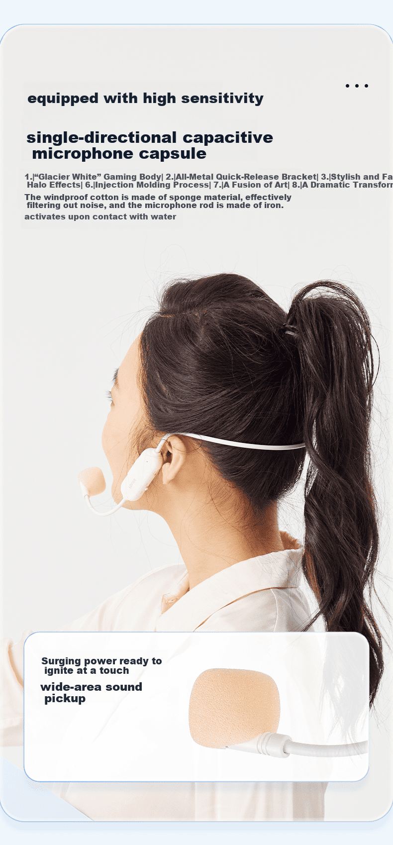 EDIFIER MK10 Wireless Headset Microphone Compatible with Portable Amplifier High-Sensitivity Teacher Headset Mic White Speaker 2