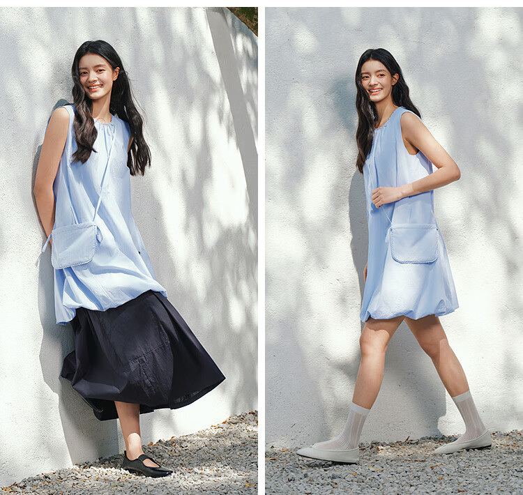 Semir Summer Dress with Crossbody Bag Textured Bubble Skirt 2026 Sleeveless Dress 101326114012 15