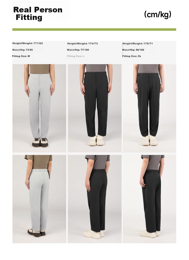 Beneunder Men's Wide-Leg High-Elastic Cooling Outdoor Commuter Casual Pants EL003 Ink Gray S 20