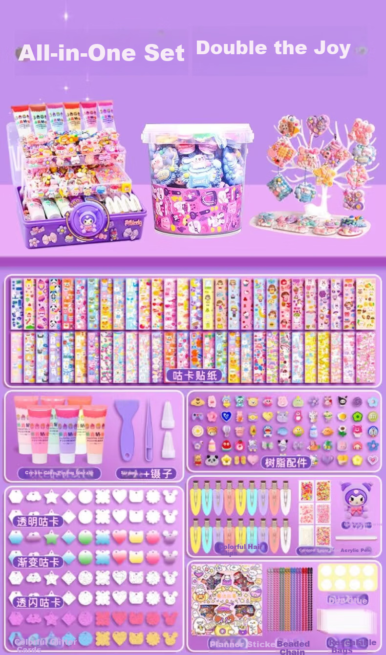 Danmiqi Kuromi Children's Jewelry Box DIY Hair Accessories Gift Box for Girls 6-10 Years Old Birthday Present Toy 5