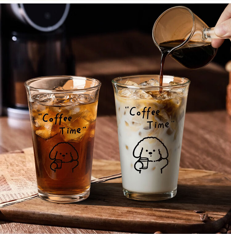 COODORA Glass Coffee Cup Iced Americano Latte Cola Mug Unisex Home Water Cup Milk Tea Special Mug 13