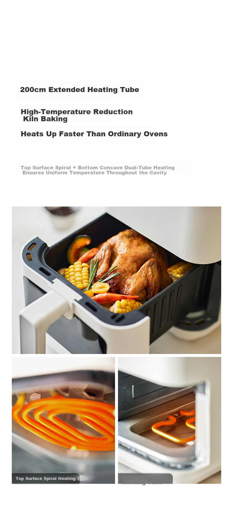 Olayks Instant Air Fryer 5L Large Capacity Multifunctional Electric Fryer with Flip-Free 3D Steam Roasting, Visible Window, 304 Stainless Steel Fully Automatic Electric Grill 10