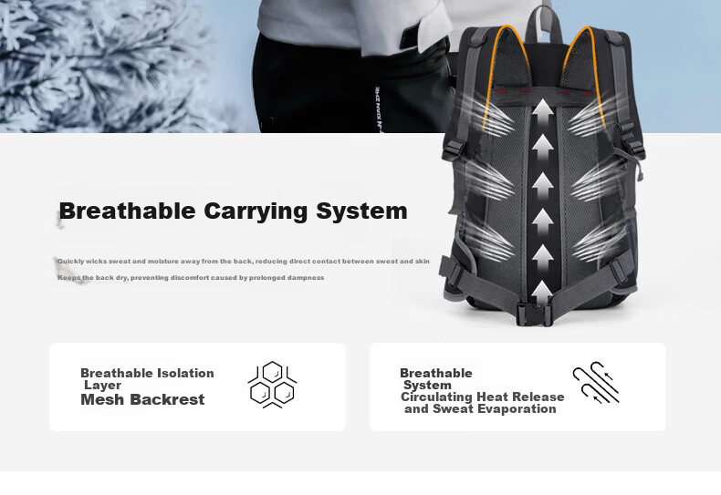 Warrior Outdoor Mountaineering Backpack Men Large Capacity Lightweight Travel Bag Water-Resistant Hiking Climbing Professional Multifunctional Sports Bag 6