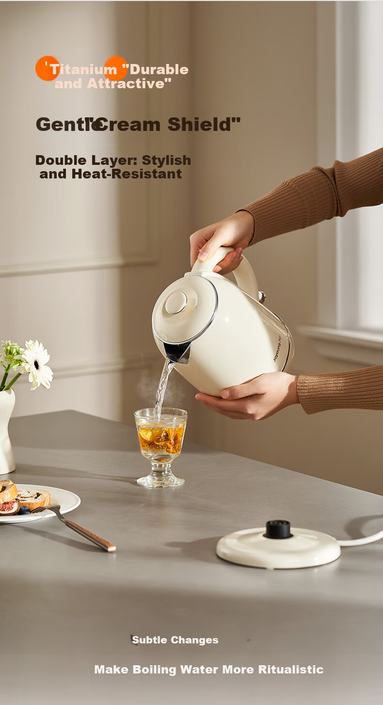 Joyoung Electric Kettle, Water Boiler, 99.9% High-Purity Titanium, Food-Grade 316L Stainless Steel, 1.5L Capacity, K15FD-W801 9