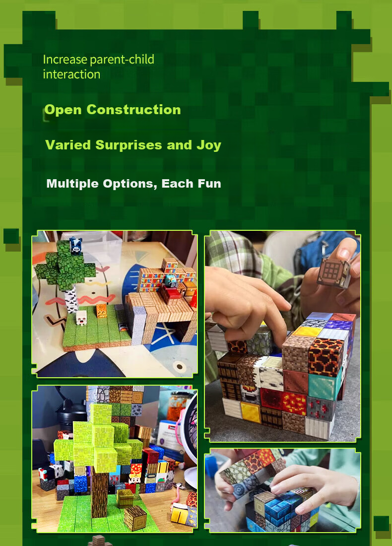 Gaozhile Minecraft Magnetic Blocks Magnetic Building Toys Educational Toys for Kids Boys Girls Birthday Gifts Ages 3-6-12 4
