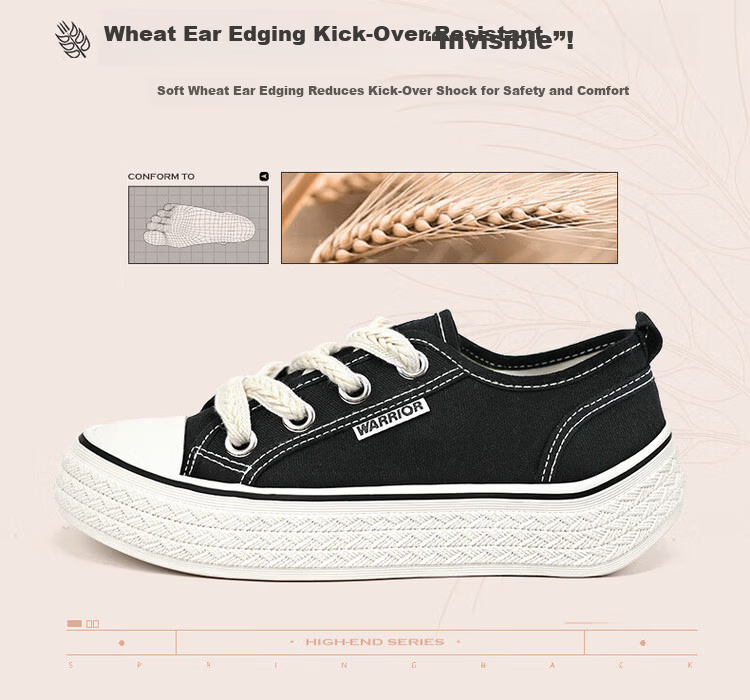 Warrior Official Women's Canvas Shoes 2026 Summer New Breathable Outdoor Casual Shoes Beige Size 35 9