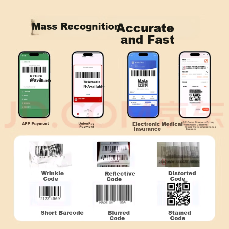 COMIX Wireless Barcode Scanner QX129 1D & 2D Code Reader for Supermarket POS, Medical Insurance Payment, Drug Traceability, Courier Tracking, Logistics - White 4