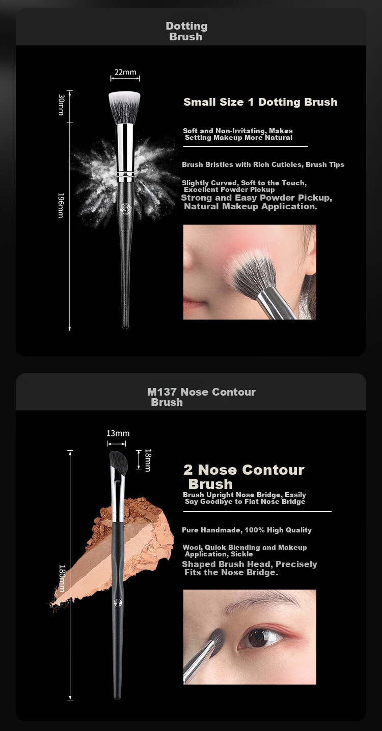 Ainoqi Master Series Makeup Brush 1pc Wool Blush Brush Natural Bristles Cangzhou Soft Hair 9