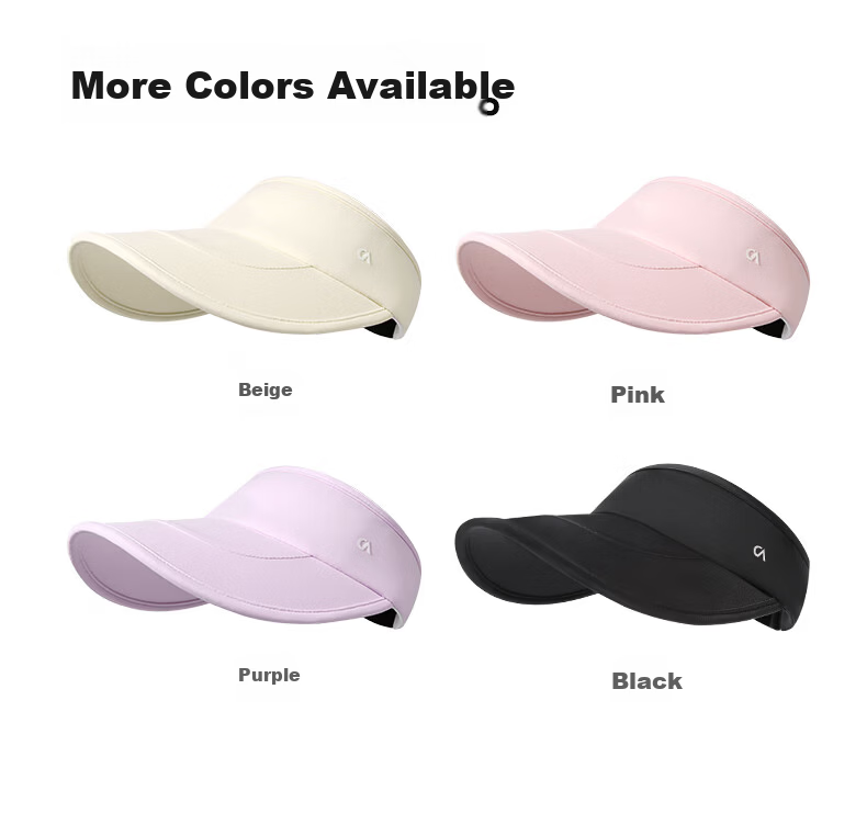 CACUSS Women's Summer Sun Protection Duckbill Cap Ice Silk Open-Top Baseball Cap Men's Outdoor Sports Cycling Sun Hat Black 7