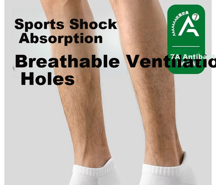 Warrior Sports Socks for Men, Short Tube Socks, Solid Color Xinjiang Cotton 7A Antibacterial Deodorant Towel Bottom Running Shock-Absorbing Sweat-Absorbing Wear-Resistant 4