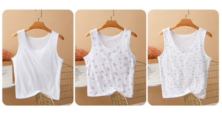 Langsha Elderly Women's Cotton Vest with Chest Pad, Plus Size Summer Thin Undershirt for Middle-aged and Senior Women 11
