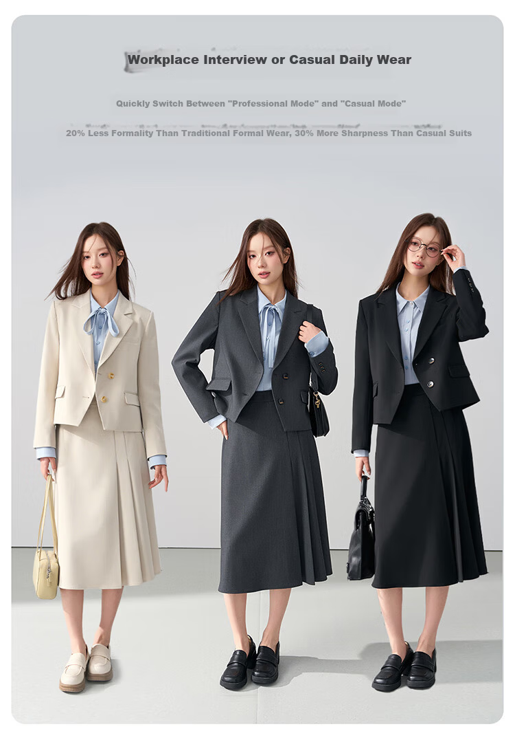 Miss Bird Gray Interview Blazer Women's Professional Commuter Lightweight Small Size Suit Jacket 2