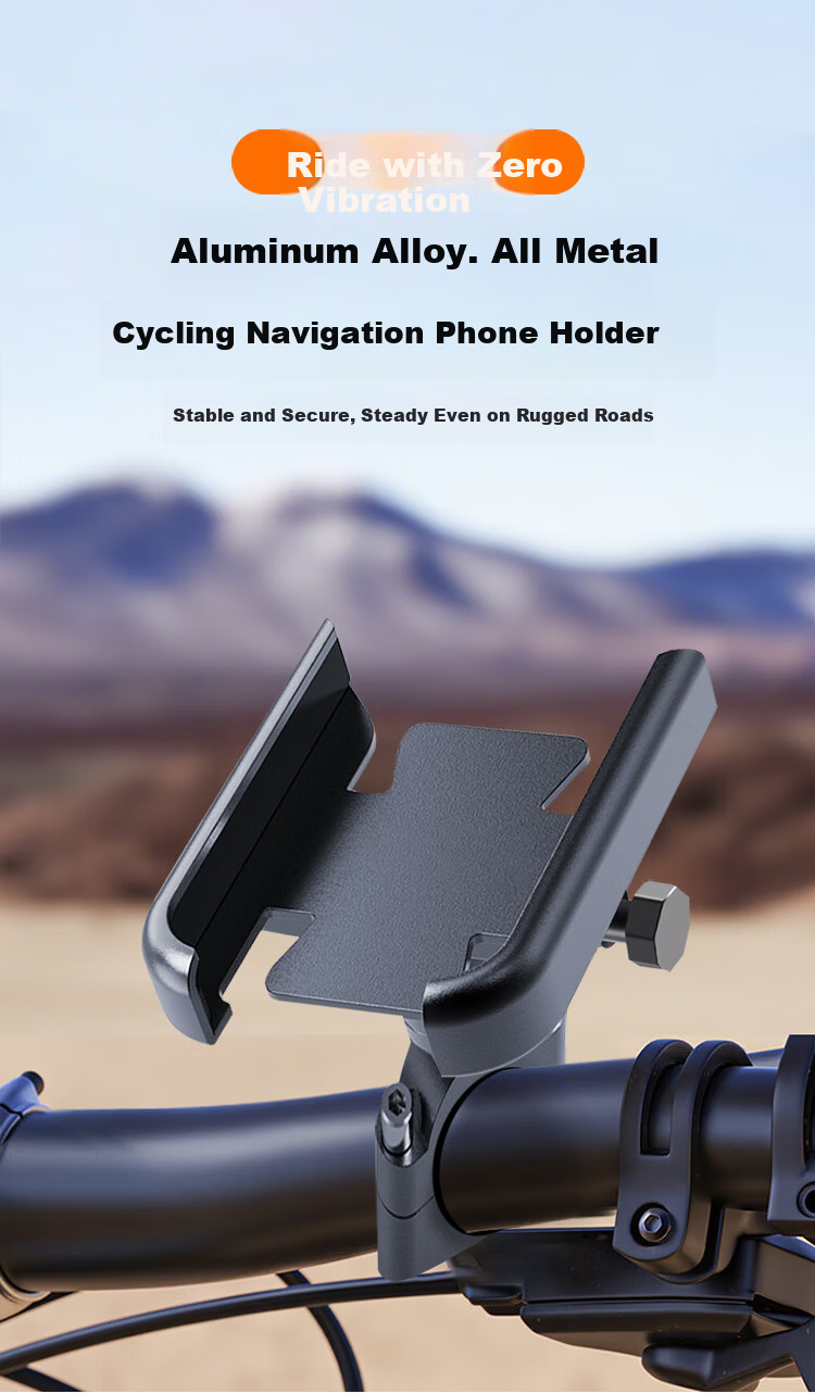 BZBC Aluminum Alloy Phone Holder for Electric Motorcycle, Electric Bicycle, Delivery Rider Shockproof Navigation Mount, Mountain Bike and Road Bike Handlebar Phone Mount 1