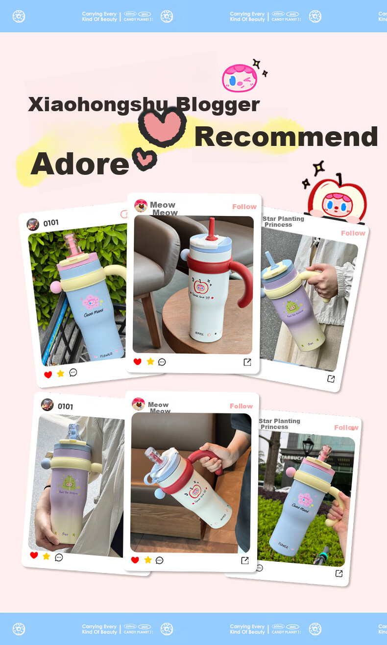 BABLOV Insulated Kids 316L Stainless Steel Portable Silicone Straw Water Bottle 2