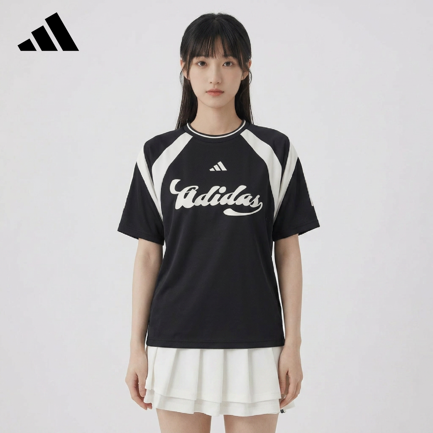 Adidas Sport Style Series Women's W HER TEE Short Sleeve T-Shirt JY7623 Black XXS