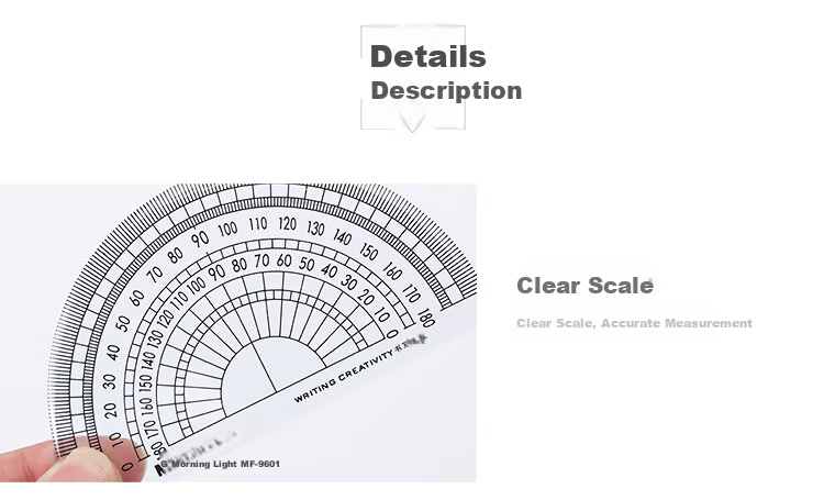 M&G Student Ruler Set Triangle Ruler Right Angle Ruler Protractor Drawing Tools 4-Piece Set MF9601 1 Set 2