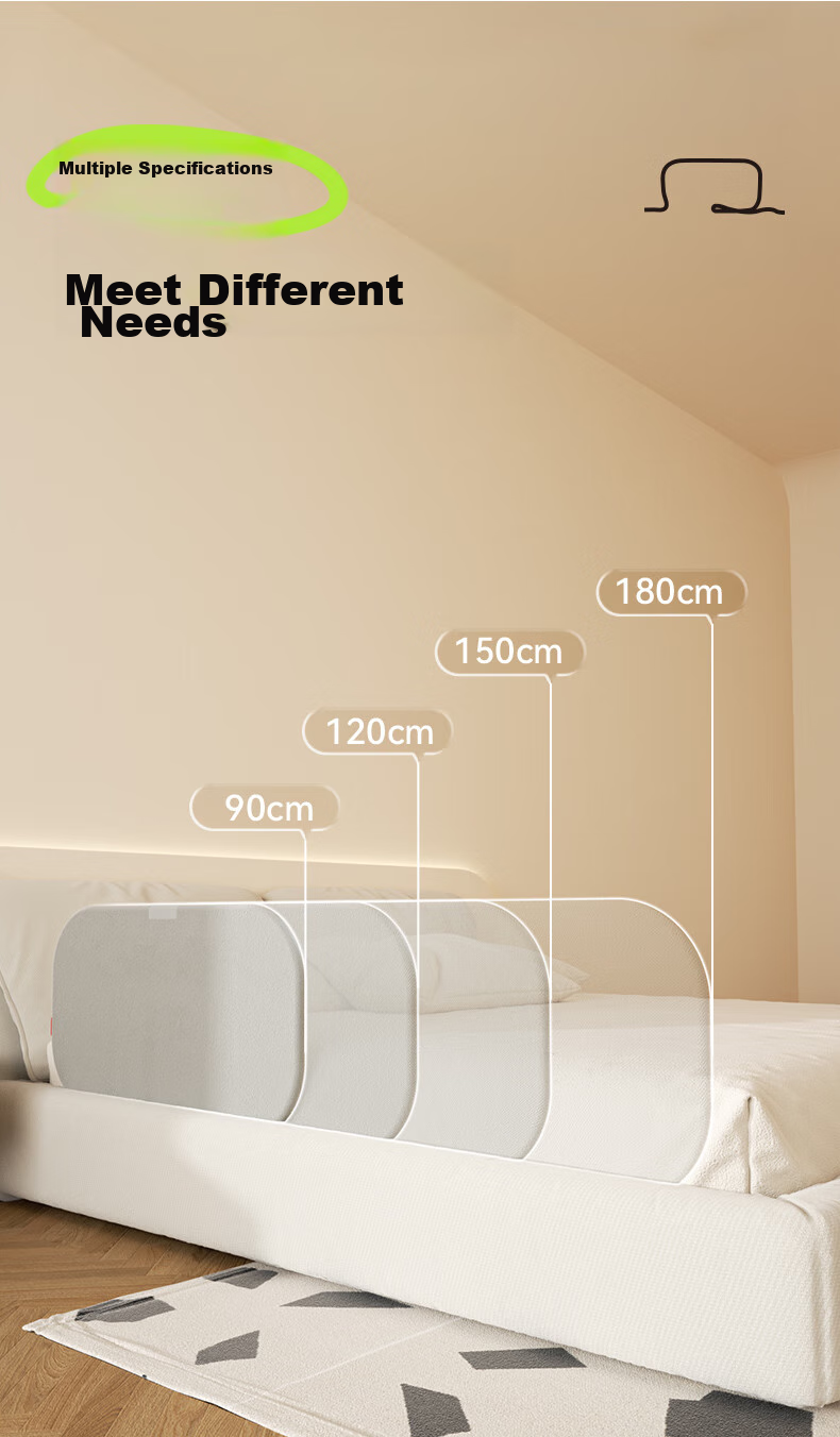 EUDEMON Portable Bed Guard Rail, Baby Travel Bed Anti-Fall Child Bedside Barrier, Foldable Fence, Single-Sided 0.9 Meter 7