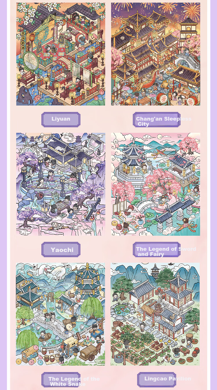Tirado Miniature Scene Collection Vol.6 Scenic Stickers Ancient Style Micro Horror Scene Journal Small Stickers 3D Miniature House Girl Kids Toy DIY Journal Decorative Stickers 4