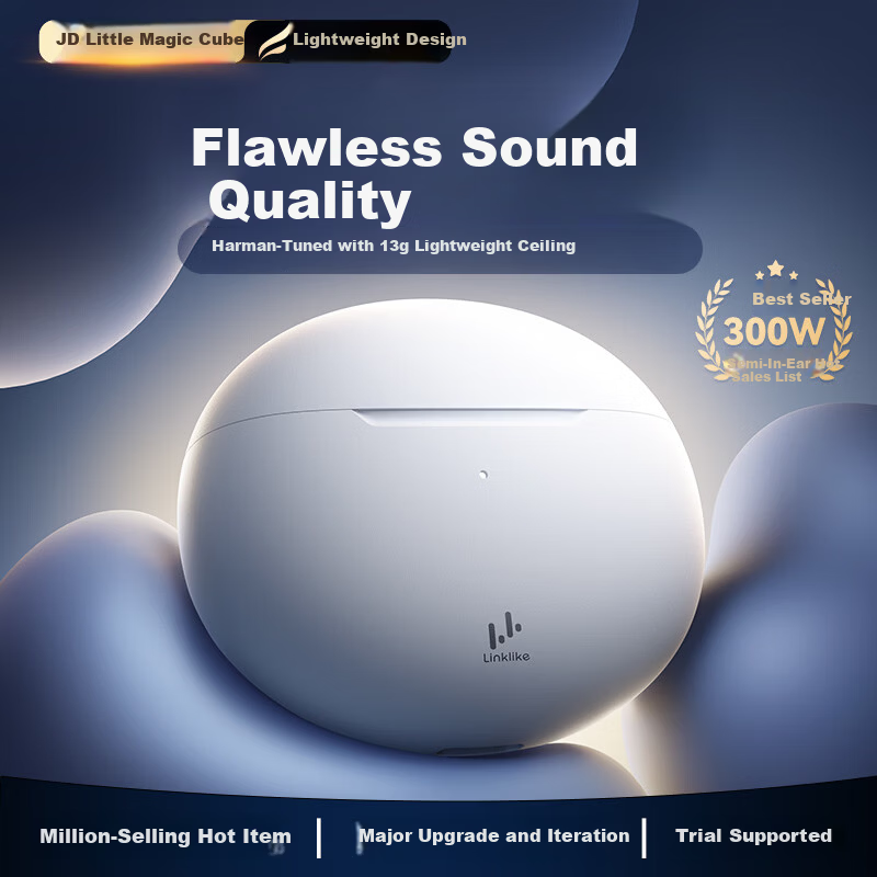 Linklike Bluetooth Earbuds Semi-In-Ear 2026 New Model Long Battery Life 2025 Top 10 Wireless Compatible with Apple Harman Bass Hot Sale 3 Million
