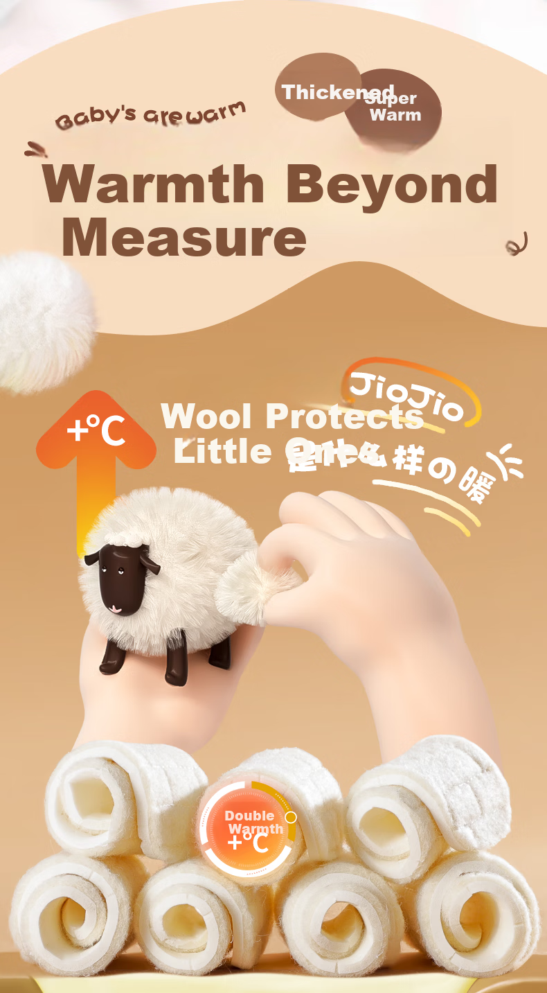 NanJiren 3 Pairs Kids 100% Wool Warm Insoles Plush Thickened Latex Winter Shoes Size 31-32 for Boys and Girls 3
