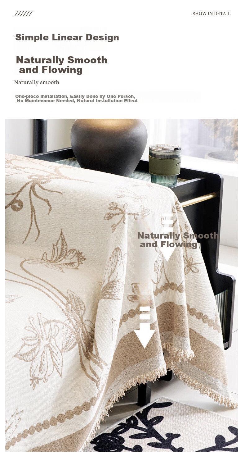 Grace Chenille Sofa Cover Anti-Scratch Non-Slip Four Seasons Universal Sofa Cushion Slipcover Ling Manor Style 180*130cm 1