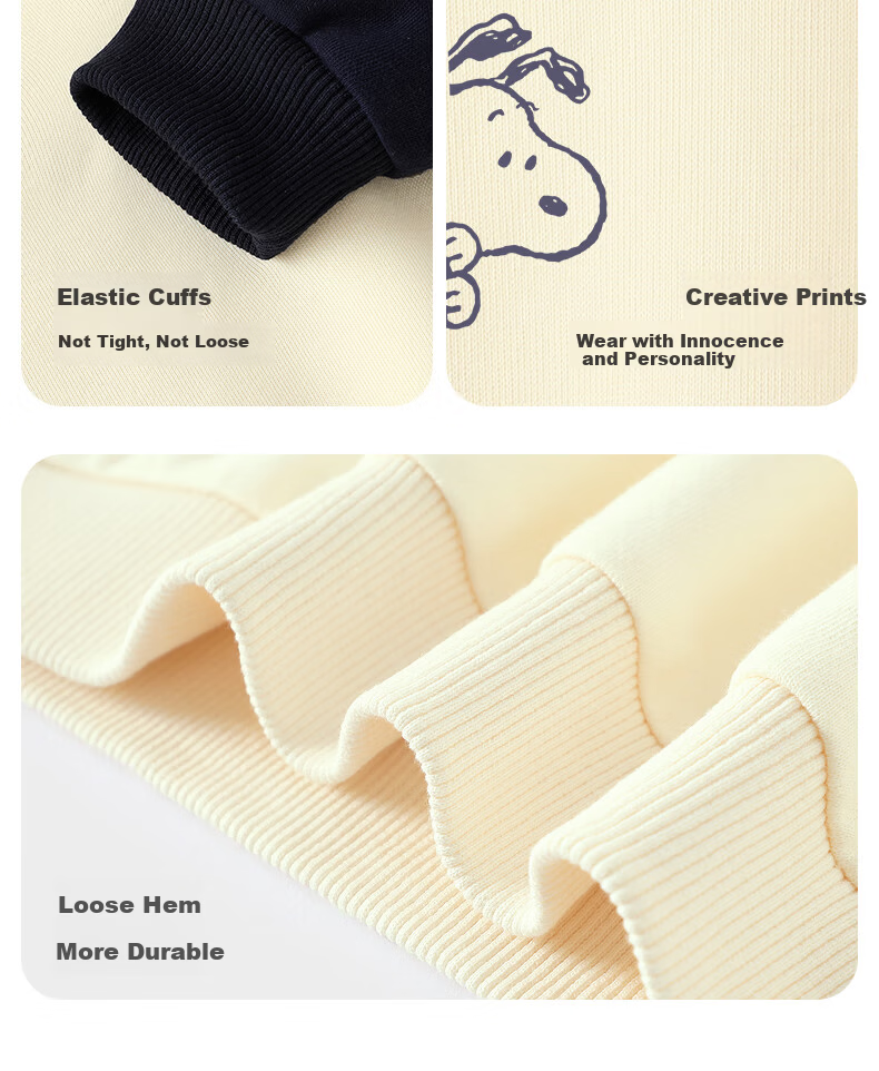 SNOOPY Children's Spring And Autumn Color-Block Lapel Sweatshirt, Fashionable Versatile Top for Boys And Girls, Huiqinuobi Blue, Size 120 10