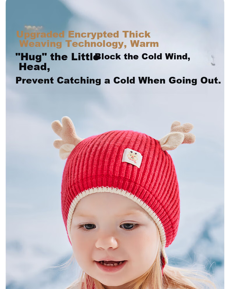 Betis Baby Hat Autumn Winter 2025 New Infant Girls Wool Knit Ear Protection Hat 8