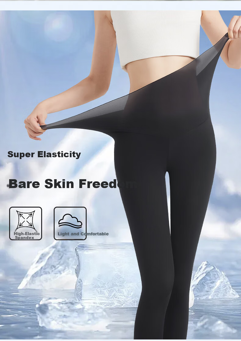 LangSha Sunscreen Sharkskin Pants Ultra-thin Summer Nine-point Cool Breathable Sports Yoga Running 2025 New Wearable Leggings 9