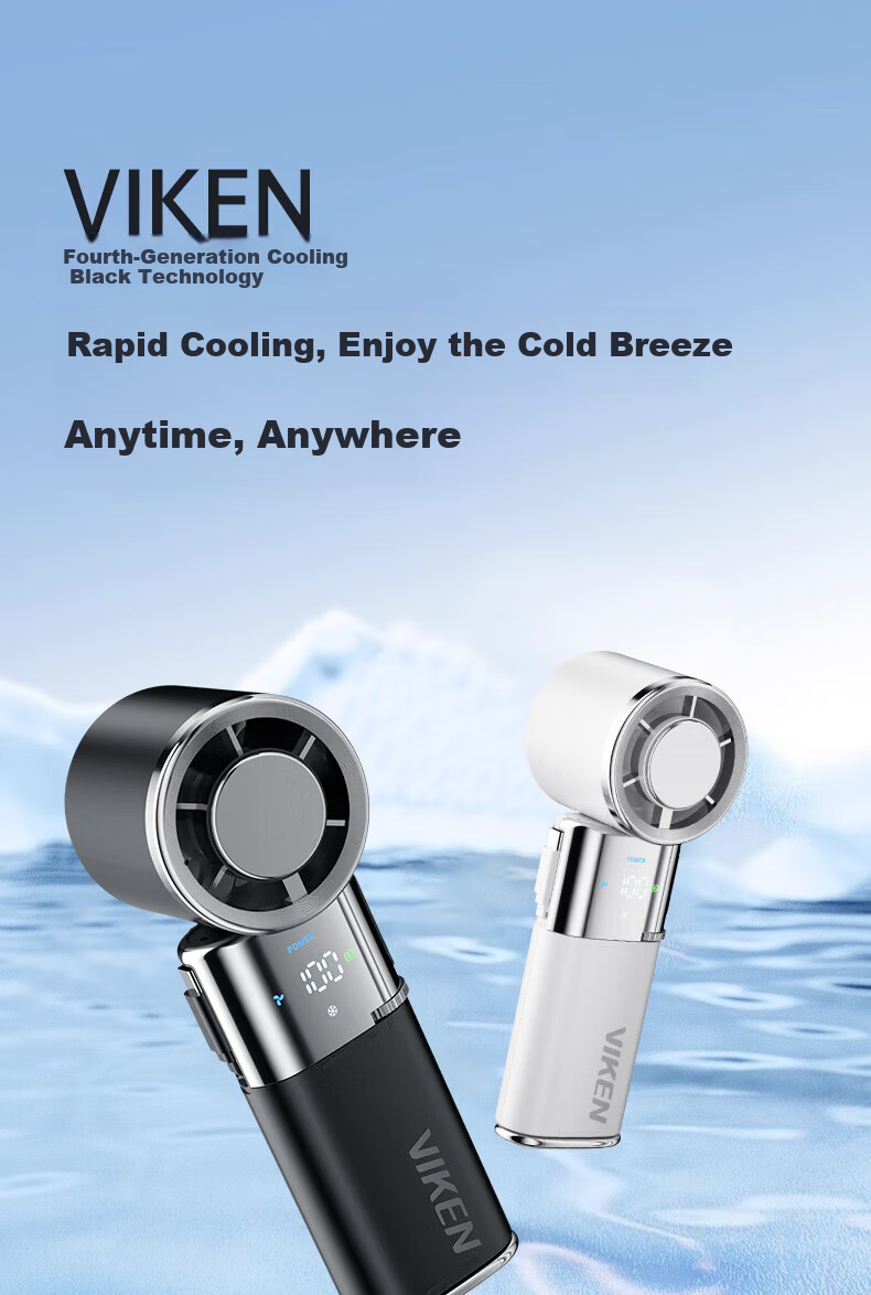 Viken Handheld Mini Fan High-Speed Cooling Portable Neck Hanging Small Electric Fan Power Bank 10000mAh for Outdoor Travel 10