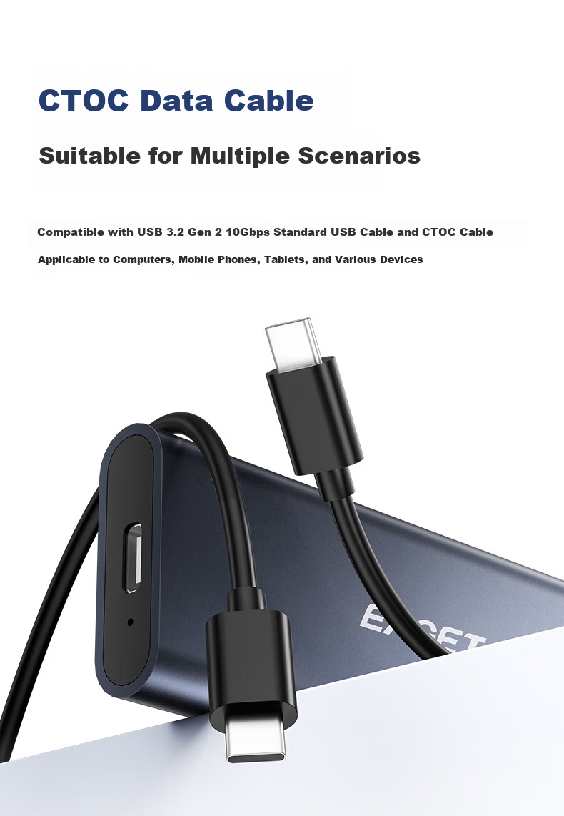 EAGET M.2 NVMe External SSD Enclosure 10Gbps USB 3.2 High-Speed Aluminum Alloy Heat Dissipation for Desktop and Laptop 8