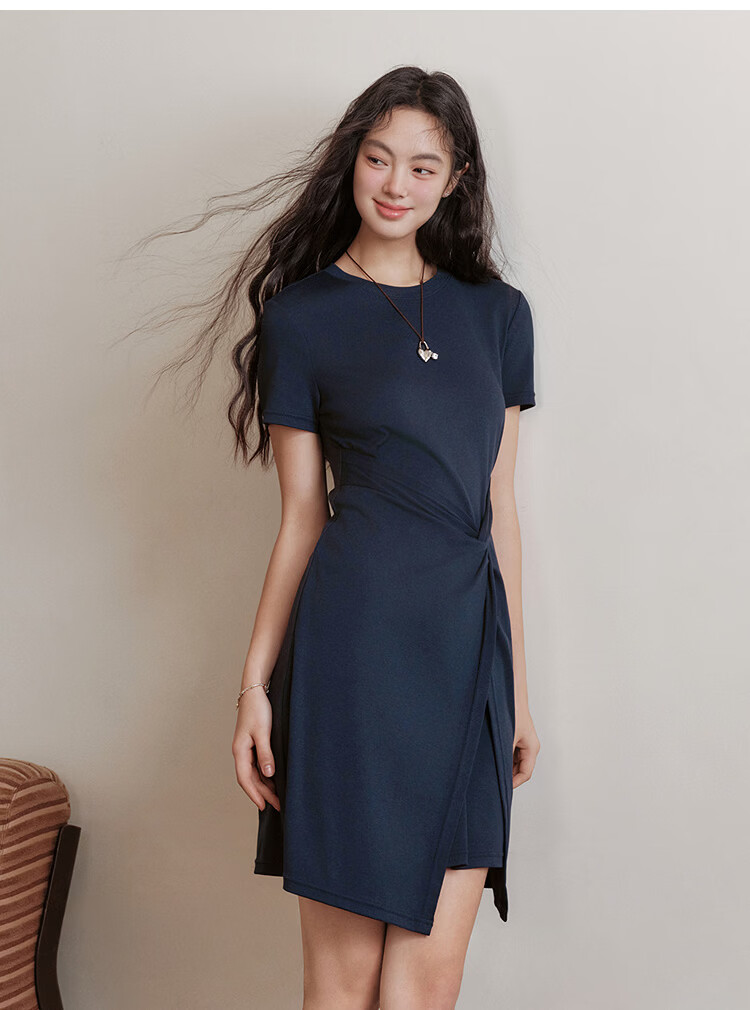 Semir Women's Summer Dress Round Neck Twist Waist Cooling Casual Design Short Skirt 2026 109326114036 13