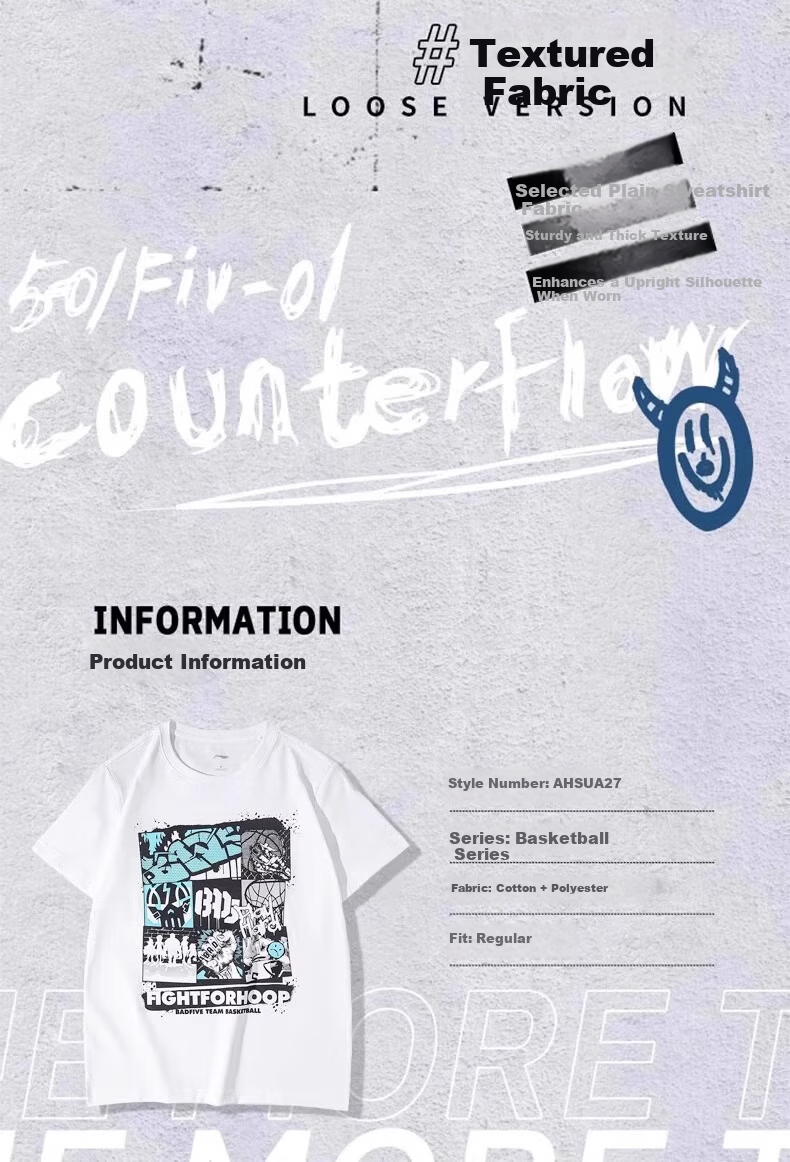 LI-NING Men's Casual Comfortable Lightweight Breathable Loose Fit Short Sleeve Sports T-Shirt 16