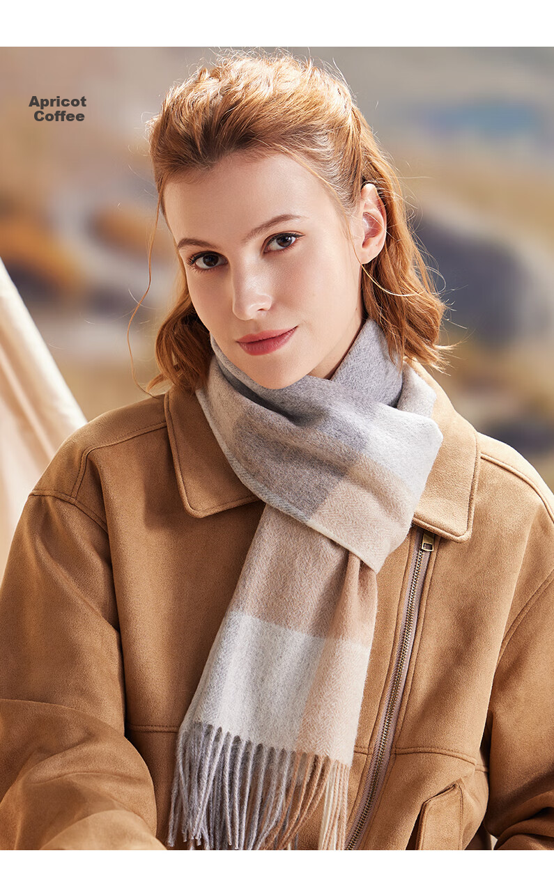 Hodo 100% Pure Wool Women's Plaid Scarf Warm Cold-Resistant Neck Warmer Gift Box for Girls New Year Birthday Present 21