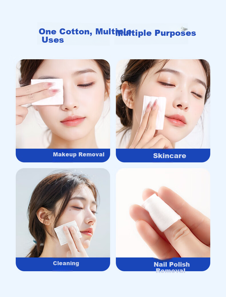 Beautyblend Double-Sided Silky Hydrating Makeup Remover Cotton Pads, 200pcs Bulk Pack (5 Bags) - Xinjiang Cotton 6
