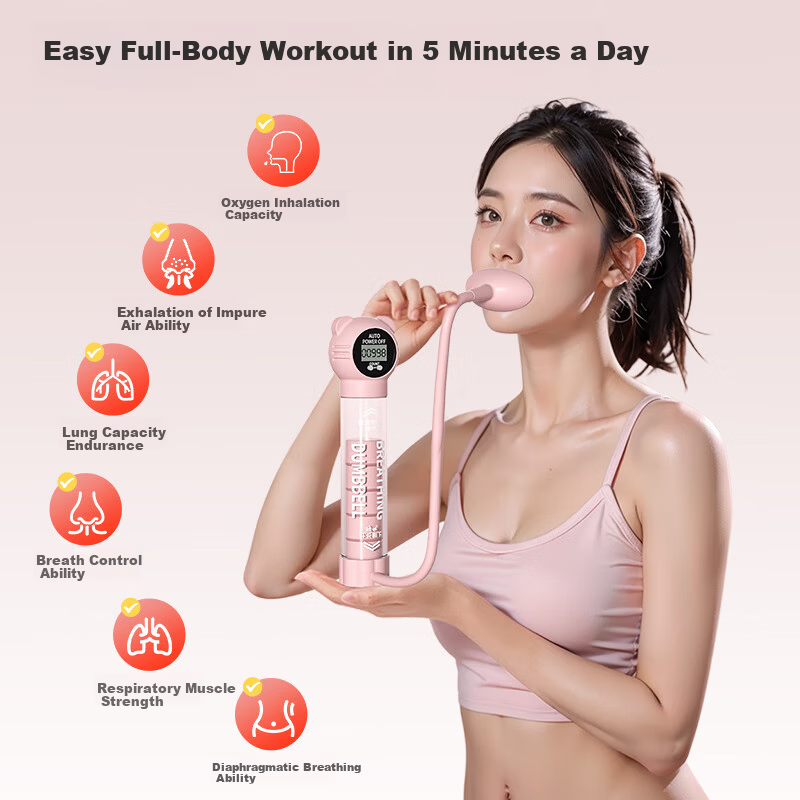 Oufanda Breathing Dumbbell Diaphragm Trainer Lung Capacity Abdominal Muscle Vest Pelvic Floor Slimming Face Core Workout Equipment