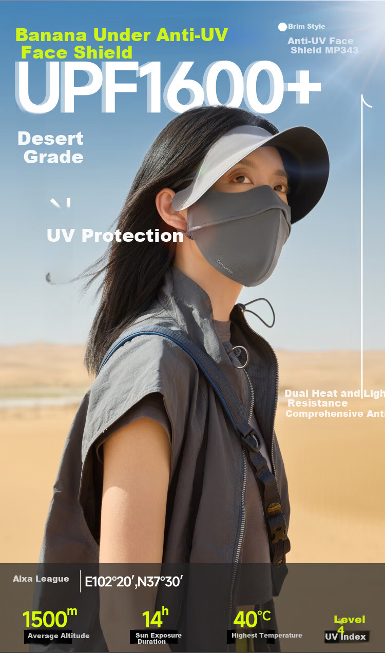 Beneunder Anti-UV Full Face Sun Protection Balaclava with Brim for Women, Sun Shield Mask, Dust Mask, Twilight Pink 2