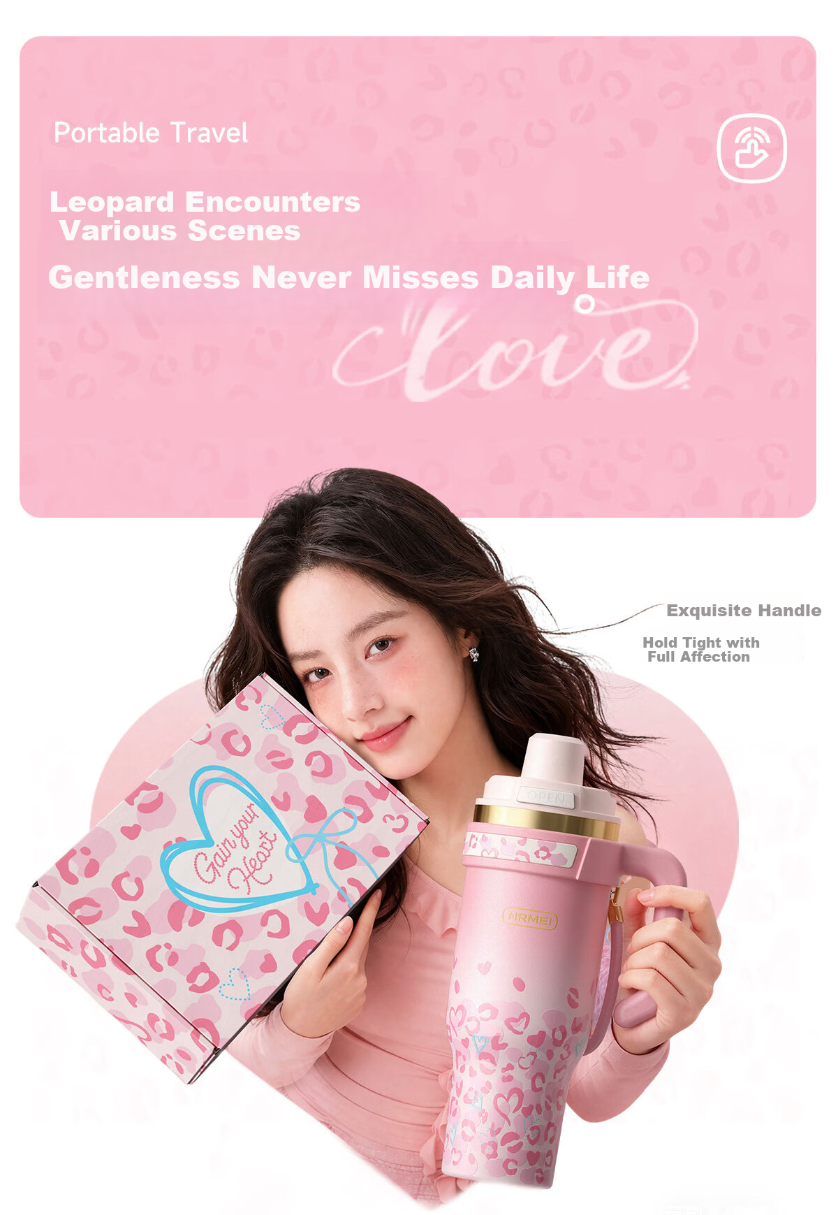 NRMEi Insulated Large Capacity Ice Tumbler 520ml Gift for Girlfriend Couples High-Value Birthday Present 18