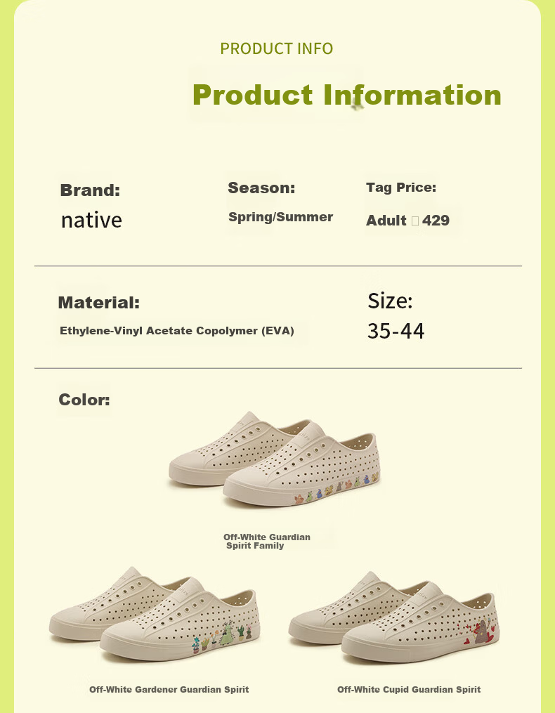 Native Women's Guardian Spirit Series Summer New Beach Sandals Off-White | Gardener | Guardian Spirit Size 42 16