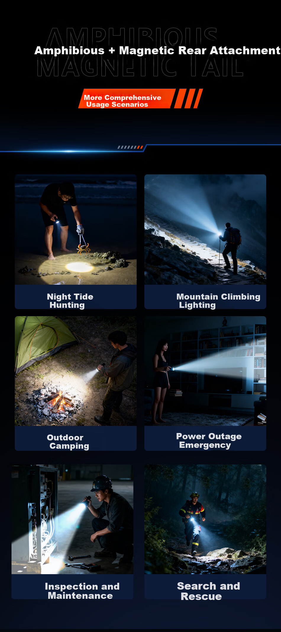 PHILIPS Flashlight High Brightness 200000 Lumens Long Battery Life Portable Military Outdoor Waterproof Rechargeable Durable Home Emergency 3251 4
