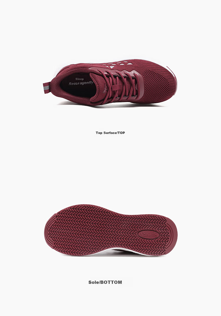 RED DRAGONFLY Women's Mesh Casual Shoes Qi Ji Red Versatile Travel Shoes Lightweight Running Sports Shoes WXB151872 Red Size 36 10