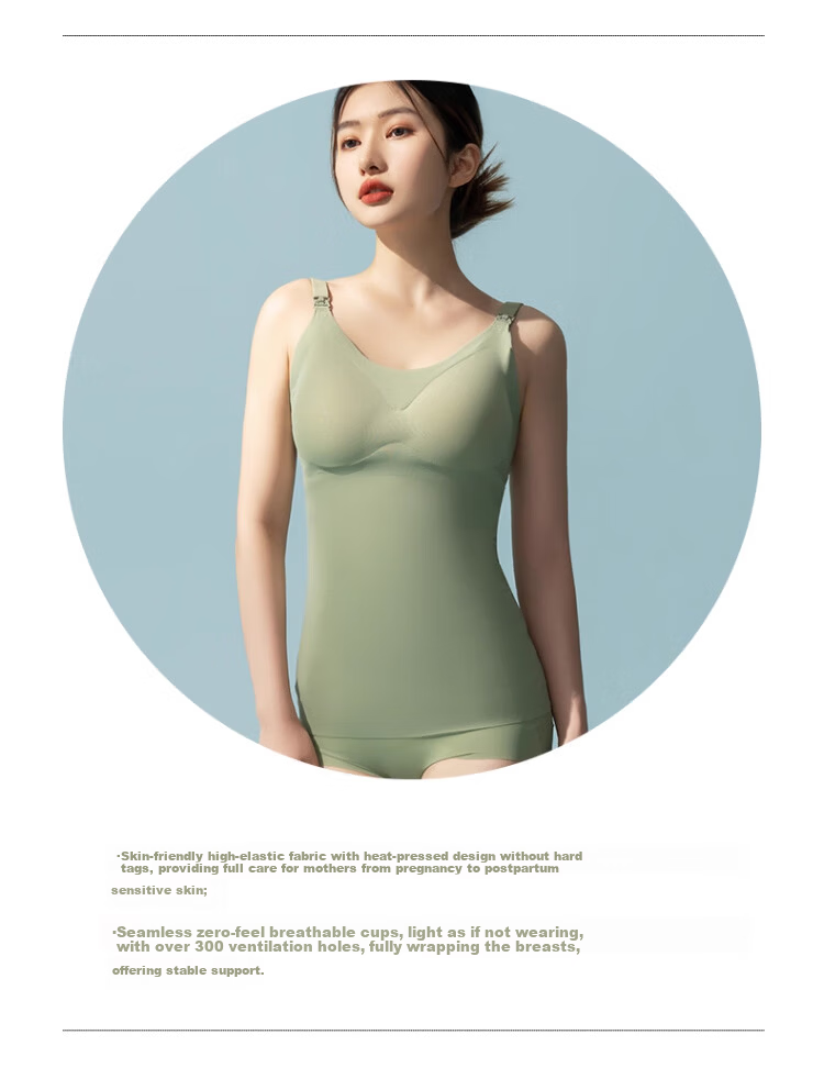 Langsha Nursing Camisole 2026 Summer Thin Breastfeeding Bra Maternity Postpartum Ice Silk Seamless Nursing Vest for Women 3