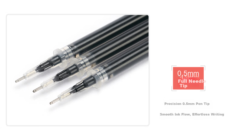 AIHAO 0.5mm Bullet Tip Retractable Pen Refills Quick-Dry Black Ink 10pcs DGR1003 2