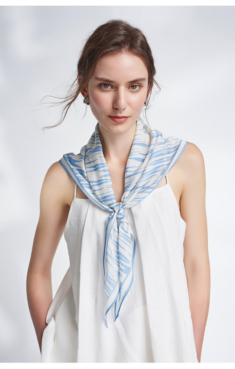 ELLE Modal Striped Triangle Scarf Women's Summer Fashion Versatile Waist Shawl Thin Vest Gift Box Set 22