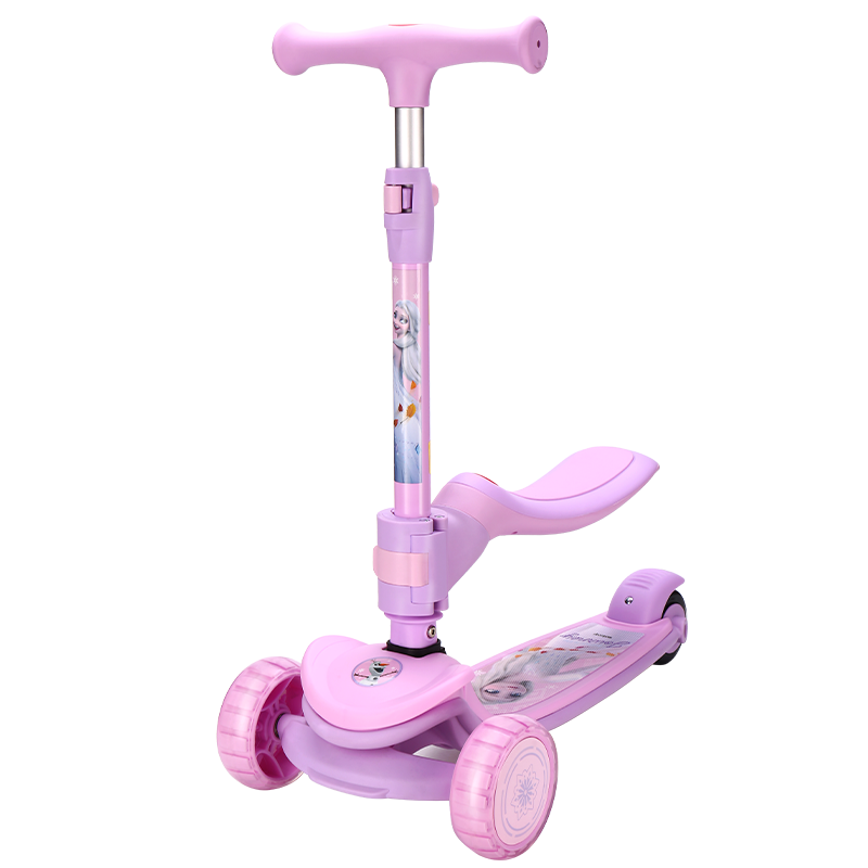 Disney Children's Scooter for Ages 3-6, Frozen-Themed Kick Scooter for Ages 1-3, Ride-On Scooter for Girls Aged 6-12, Anti-Tipping Desig