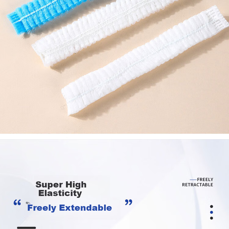 Anxiaoxia Disposable Head Cover Kitchen Dustproof Strip Cap Mesh Cap Non-woven Dustproof Hat White 100pcs/Pack 7