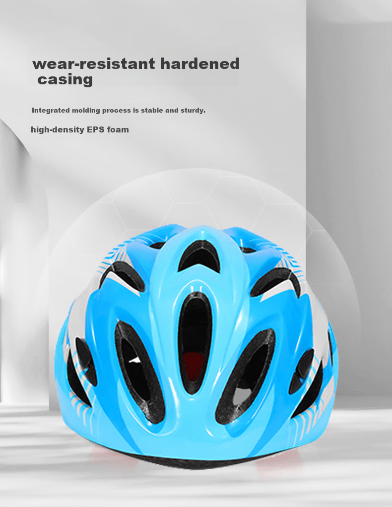 Haolebao Kids Bicycle Helmet Integrated Adjustable Riding Helmet Cool Blue Black 4