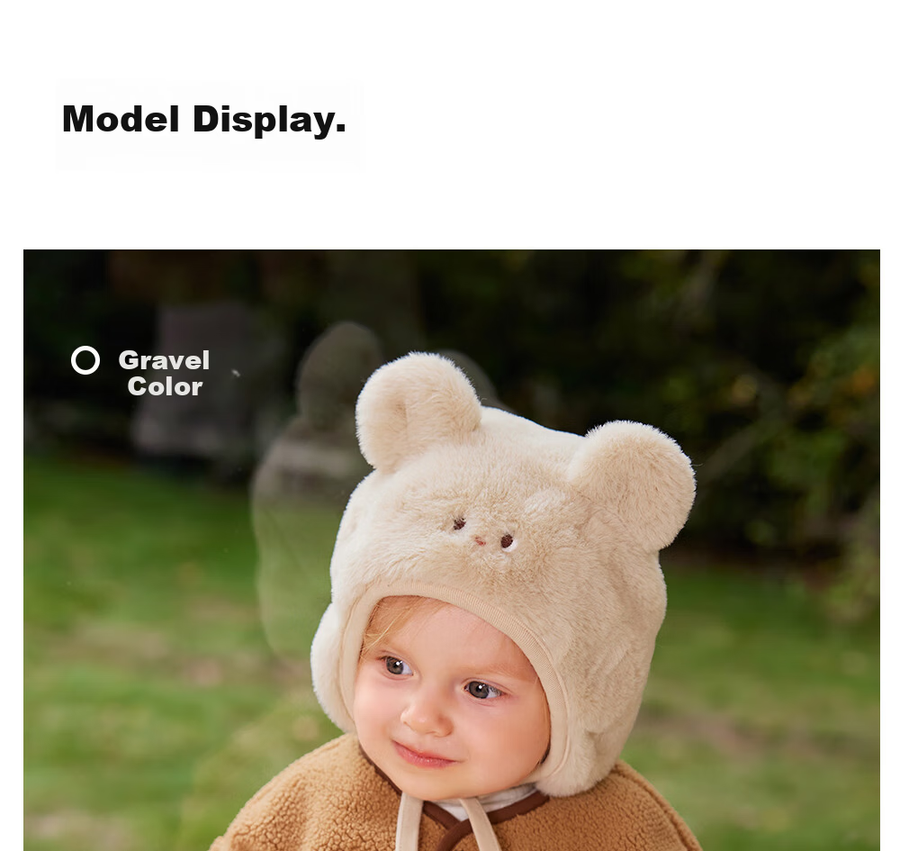 Beitais Baby Hat Autumn Winter Thickened Fleece Windproof Warm Plush Ear Protection Hat for Boys and Girls 19