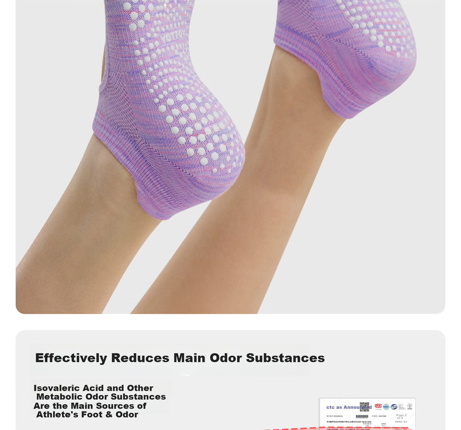 Yottoy Gradient Dyed Non-Slip Yoga Socks for Women Pilates Five-Toe Shoes Summer Indoor Sports Fitness Toe Separator Short - Purple 7