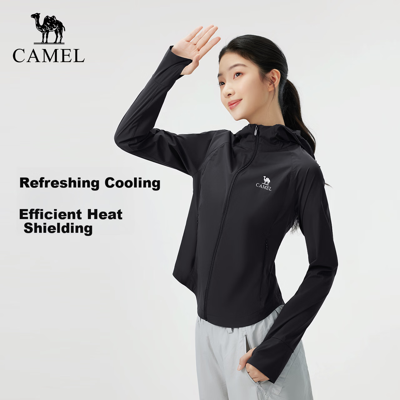 CAMEL Outdoor Original Yarn Sun Protection Jacket 2026 Spring Summer New Women's Slim Breathable Cooling Sun Protection Sports Jacket 5008