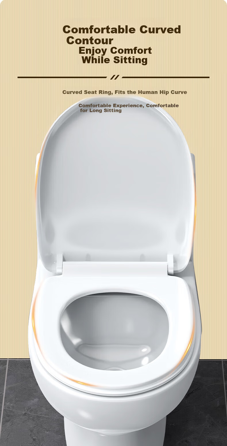 BSITN Slow-Closing Thickened U-Shaped Toilet Seat Cover Universal Old-Style Cushion Ring Accessory Quick-Release Home Use B1111 8